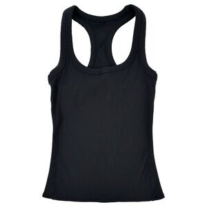 ALO Yoga Black Racerback Ribbed Active Tank Top